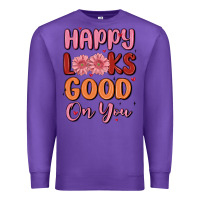 Purple happy looks good on you Premium Sweatshirt - MaliasSmallBusiness
