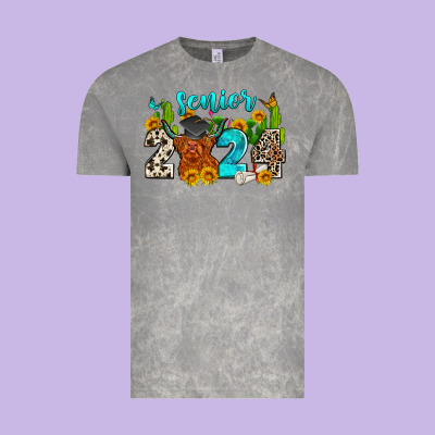 Senior 2024 Cow Vintage Tee Designed By Zillion Design Studio