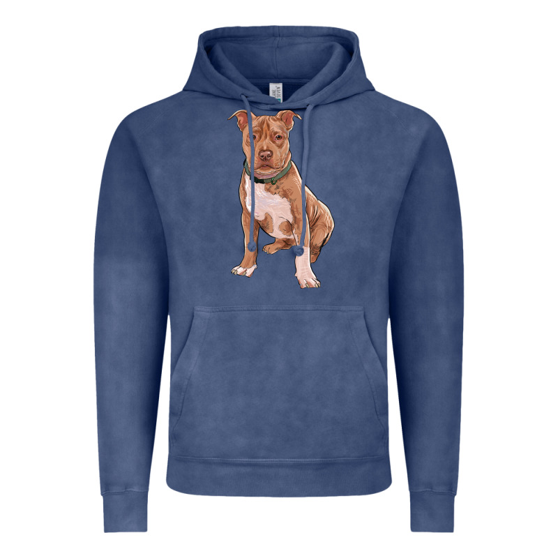 Brown Pitbull Vintage Hoodie by RanaPortraitStore | Teevron