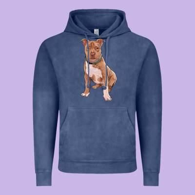 Vintage Hoodie Brown Pitbull