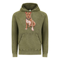 Vintage Olive Brown Pitbull Vintage Hoodie - RanaPortraitStore