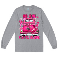 Heather Grey breast cancer no one fights alone truck football Long Sleeve Tee - JahusDesignShop