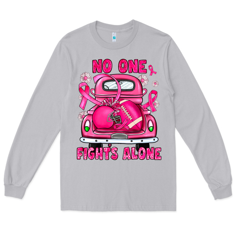 Breast Cancer No One Fights Alone Truck Football Long Sleeve Tee by JahusDesignShop | Teevron