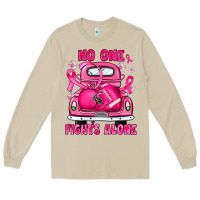 Mushroom breast cancer no one fights alone truck football Long Sleeve Tee - JahusDesignShop