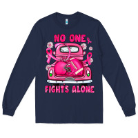 Navy breast cancer no one fights alone truck football Long Sleeve Tee - JahusDesignShop