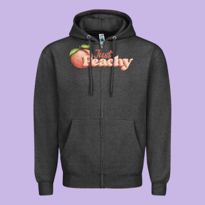 Just Peachy Zipper Hoodie Designed By Jahusdesignshop