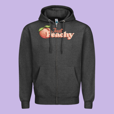 Just Peachy Zipper Hoodie Designed By Jahusdesignshop