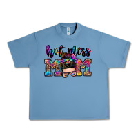 Pebble Blue hot mess mom messy bun Urban Heavy Tee - Zillion Design Studio