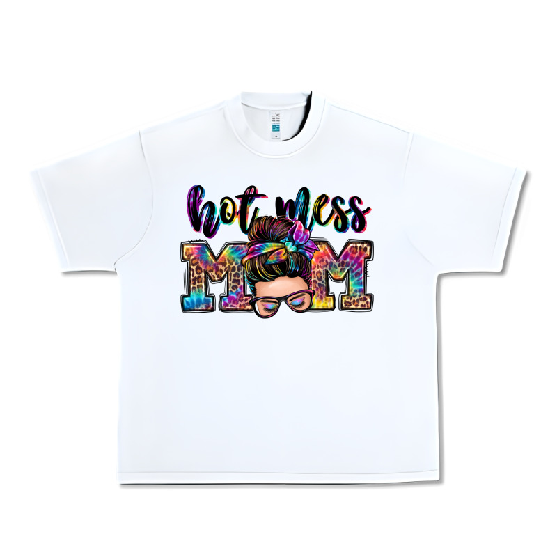 Hot Mess Mom Messy Bun Urban Heavy Tee by Zillion Design Studio | Teevron