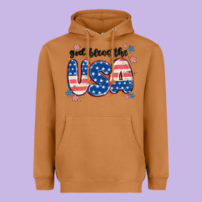 God Bless America Heavyweight Hoodie Designed By Maliassmallbusiness
