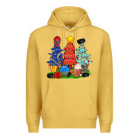 Antique Gold Christmas With Ice Hockey Trees Premium Hoodie - BundleAndBundleShop