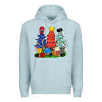 Blue Mist Christmas With Ice Hockey Trees Premium Hoodie - BundleAndBundleShop