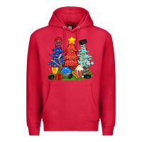 Cardinal Christmas With Ice Hockey Trees Premium Hoodie - BundleAndBundleShop