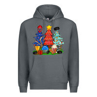 Rock Christmas With Ice Hockey Trees Premium Hoodie - BundleAndBundleShop
