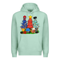 Seafoam Christmas With Ice Hockey Trees Premium Hoodie - BundleAndBundleShop
