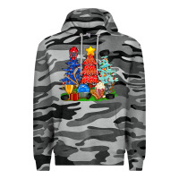 Slate Camo Christmas With Ice Hockey Trees Premium Hoodie - BundleAndBundleShop