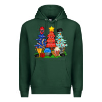 Sports Green Christmas With Ice Hockey Trees Premium Hoodie - BundleAndBundleShop