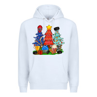 White Christmas With Ice Hockey Trees Premium Hoodie - BundleAndBundleShop