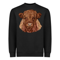 Black highland cow Heavyweight Sweatshirt - RanaPortraitStore