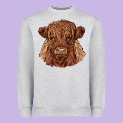 Highland Cow Heavyweight Sweatshirt Designed By Ranaportraitstore