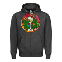 Charcoal Heather Christmas martini Zipper Hoodie - AdoDesignShop