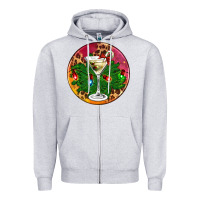 Heather Grey Christmas martini Zipper Hoodie - AdoDesignShop
