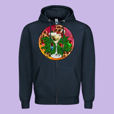 Christmas Martini Zipper Hoodie Designed By Adodesignshop
