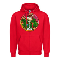 Red Christmas martini Zipper Hoodie - AdoDesignShop