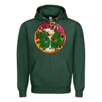 Sports Green Christmas martini Zipper Hoodie - AdoDesignShop