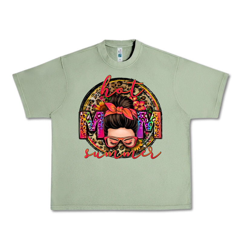 Hot Mom Summer Messy Bun Urban Heavy Tee by Zillion Design Studio | Teevron