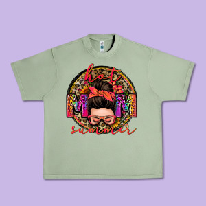 Hot Mom Summer Messy Bun Urban Heavy Tee Designed By Zillion Design Studio