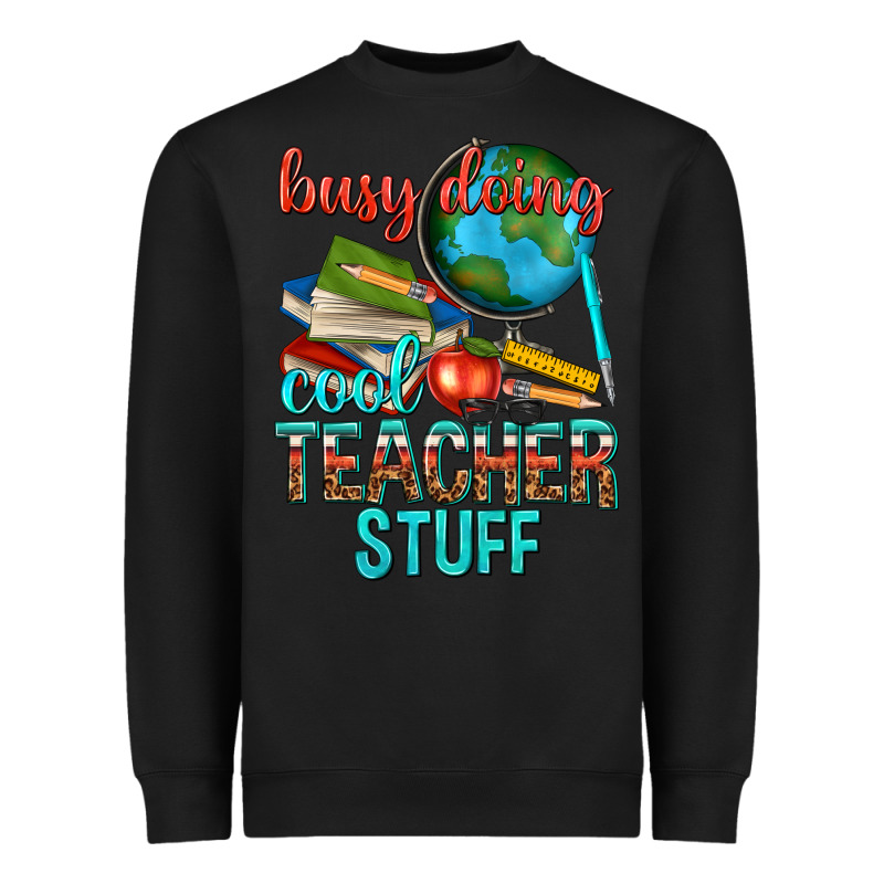 Busy Doing Cool Teacher Stuff Heavyweight Sweatshirt by texasbilliewilder | Teevron