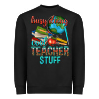 Black busy doing cool teacher stuff Heavyweight Sweatshirt - texasbilliewilder