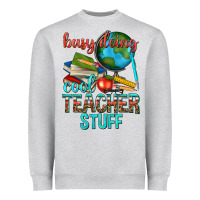 Heather Grey busy doing cool teacher stuff Heavyweight Sweatshirt - texasbilliewilder