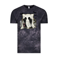 Cloud Black Ghost Cat Vintage Tee - texasbilliewilder
