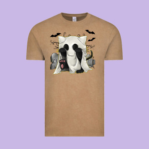 Ghost Cat Vintage Tee Designed By Texasbilliewilder