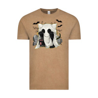 Vintage Coffee Ghost Cat Vintage Tee - texasbilliewilder