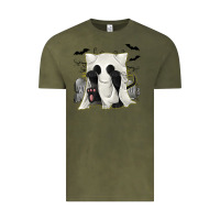 Vintage Olive Ghost Cat Vintage Tee - texasbilliewilder