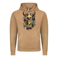 Vintage Camel Bull Human Skull With Gold Roses Vintage Hoodie - RanaPortraitStore