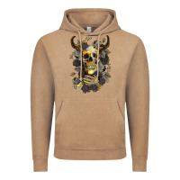 Vintage Coffee Bull Human Skull With Gold Roses Vintage Hoodie - RanaPortraitStore