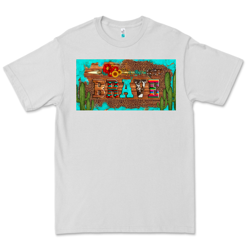 Brave Turquoise Leopard Cactus And Floral Arrow Licanse Plate Premium Tee by Artiststas | Teevron