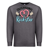 Charcoal Heather educational rockstar Premium Sweatshirt - MaliasSmallBusiness