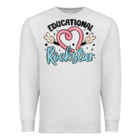 Oatmeal Heather educational rockstar Premium Sweatshirt - MaliasSmallBusiness