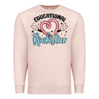 Pale Pink educational rockstar Premium Sweatshirt - MaliasSmallBusiness