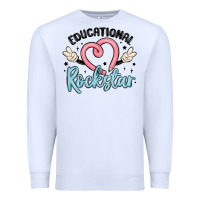 White educational rockstar Premium Sweatshirt - MaliasSmallBusiness