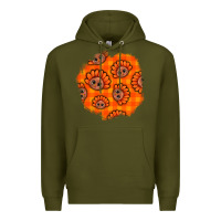 Army Green Thanksgiving Turkey With Tartan Patch Premium Hoodie - BundleAndBundleShop
