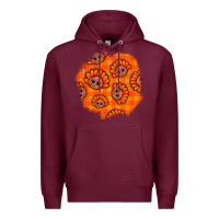 Burgundy Thanksgiving Turkey With Tartan Patch Premium Hoodie - BundleAndBundleShop