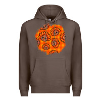 Coffee Thanksgiving Turkey With Tartan Patch Premium Hoodie - BundleAndBundleShop