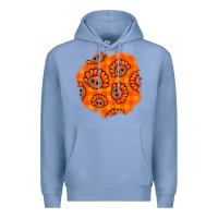 Colony Blue Thanksgiving Turkey With Tartan Patch Premium Hoodie - BundleAndBundleShop