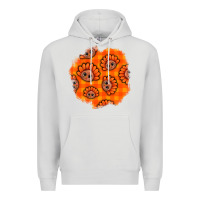 Dove Grey Thanksgiving Turkey With Tartan Patch Premium Hoodie - BundleAndBundleShop